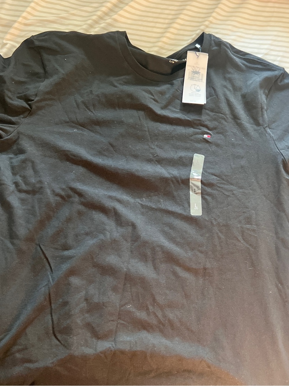 Tommy Hilfiger Black Crew Neck Short Sleeve T‑Shirt